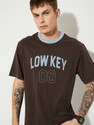 MAX Printed Men Round Neck Brown T-Shirt