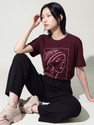MAX Printed Women Round Neck Red T-Shirt