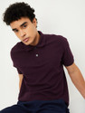 MAX Solid Men Round Neck Purple T-Shirt