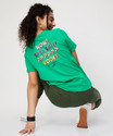 MAX Typography Women Round Neck Green T-Shirt