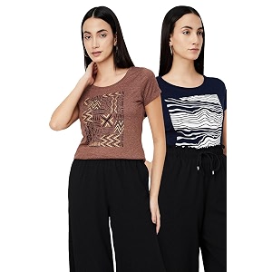 Max Womens Cotton Regular Fit Graphic Printed