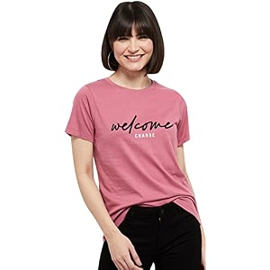 Max Womens Cotton Regular Fit Printed Round