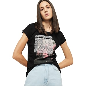 Max Womens Cotton Regular Fit Printed Round