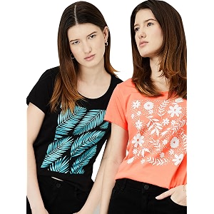Max Womens Cotton Regular Fit Graphic Printed