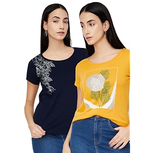 Max Womens Cotton Regular Fit Graphic Printed