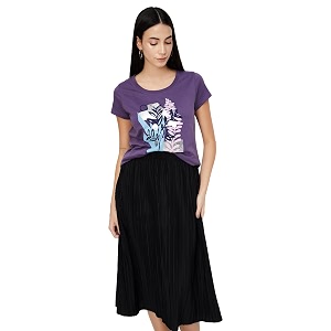 Max Womens Cotton Regular Fit Graphic Printed