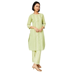 Max Womens Cotton Regular Fit Casual Kurta