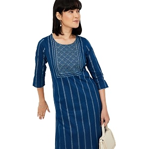 Max Womens Cotton Regular Fit Casual Kurta