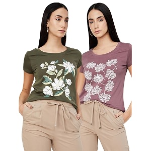 Max Womens Cotton Regular Fit Graphic Printed