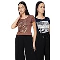 Max Women39s Cotton Regular Fit Graphic Printed