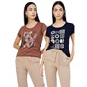 Max Women39s Cotton Regular Fit Graphic Printed