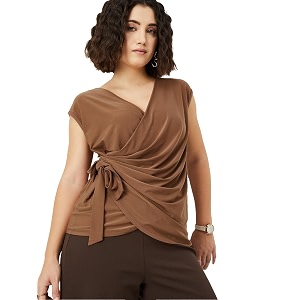 Max Womens Cotton Solid Regular Fit Top