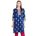 Max Women Embroidered Three-Quarter Sleeves Kurta