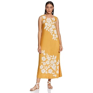 Max Womens Floral Print Sleeveless Midi Dress