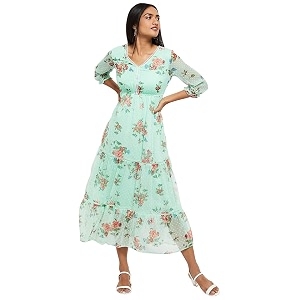 Max Women Floral Printed Midi Dress