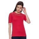 Max Women39s Lace Insert Round Neck Regular
