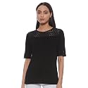 Max Women39s Lace Insert Round Neck Regular