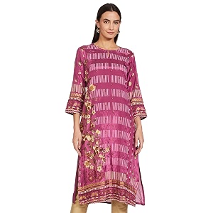 Max Womens Polyester Printed Straight Tunic Shirt