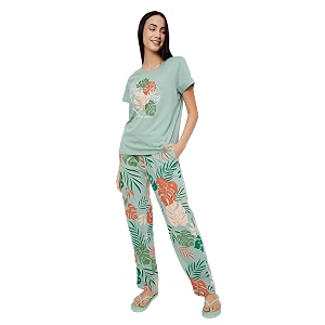 Max Womens Printed Round Neck Half Sleeve
