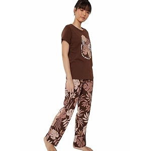Max Womens Printed Round Neck Half Sleeve