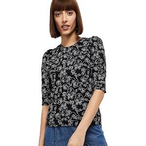 Max Womens Printed Round Neck Sweatshirt with