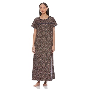 Max Womens Printed Short Sleeves Nightgown