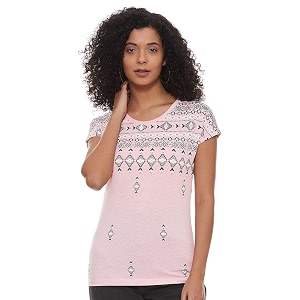 Max Womens Printed Short Sleeves T-Shirt