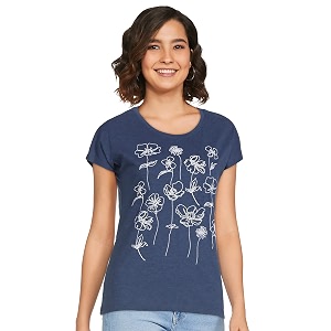 Max Womens Printed Short Sleeves T-Shirt