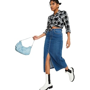 Max Womens Rayon Calf Length Skirt