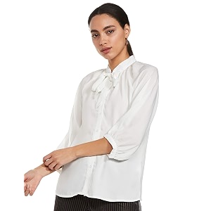 Max Womens Solid Sash Tie-Up Regular Fit