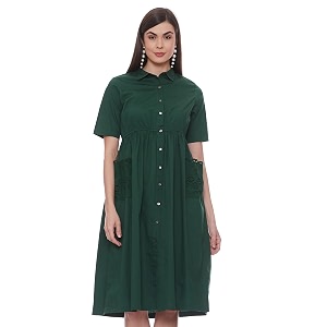 Max Womens Solid Shirt Dress