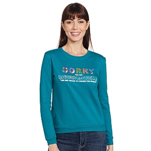 Max Women Cotton Printed Round Neck Sweatshirt