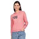 Max Women Cotton Typographic Printed Hooded Sports