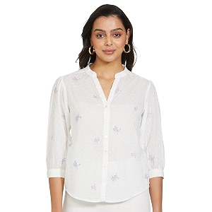 Max Women Embroidered Dobby Woven Regular Fit