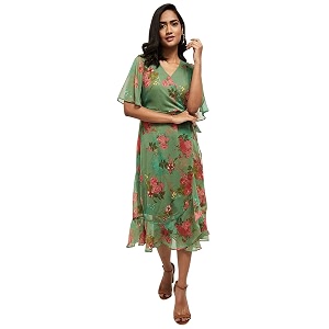 Max Women Floral Printed Midi Dress