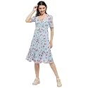 Max Women Floral Printed Sweetheart Neck Midi