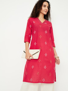 MAX Women Geometric Print Straight Kurta