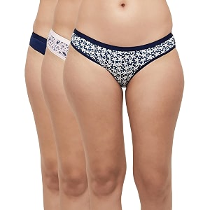 max women polyester printed bikini panties - pack of 3