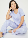 MAX Women Printed Blue Top Pyjama