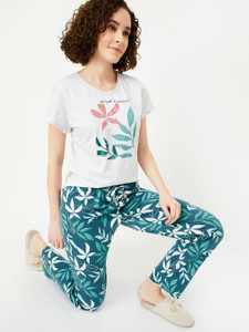 MAX Women Printed Blue White Night Suit
