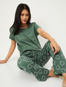 MAX Women Printed Green Top Pyjama