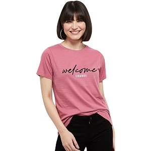 Max Womens Cotton Regular Fit Printed Round