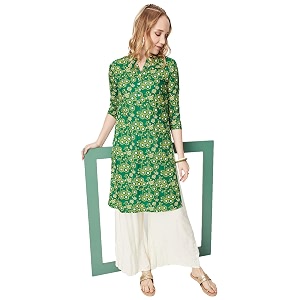 Max Women Rayon Straight Printed Straight Kurta
