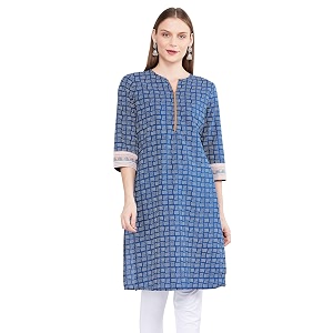 Max Women Cotton Straight Fit Printed Straight