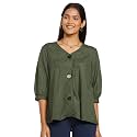 Max Women Regular Fit Solid Schiffli Detail Short Sleeves Top