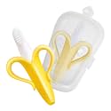 Maxbell Baby Banana Toothbrush Teether With Soft Bristles Bendable Flexible 100% Safe For Infants Toddlers Easy To Hold (Yellow)