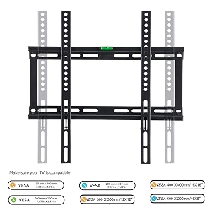 universal ledlcdmonitor fixed wall mount stand bracket for screen size 263939-553939 - vesa - 400 x 400 - load capacity - 50kgs110lbs