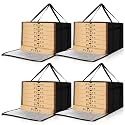 Maxcheck 4 Pcs Insulated Pizza Delivery Bag 20 x 20 x 14 Inch, Black