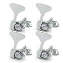 MAXCHEER Open Bass Guitar Tuners Peg Fish Tail Tuning Keys Bass Machine Head (4R) Ratio 1:20 for Electric Bass Electric Jazz Guitar Bass