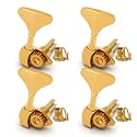 MAXCHEER Open Bass Guitar Tuners Peg Fish Tail Tuning Keys Bass Machine Head (4R) Ratio 1:20 for Electric Bass Electric Jazz Guitar Bass